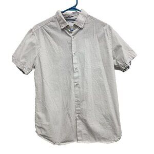 Cactus Man Ricky Singh Mens Shirt Size Medium White Black Dot Print Short Sleeve